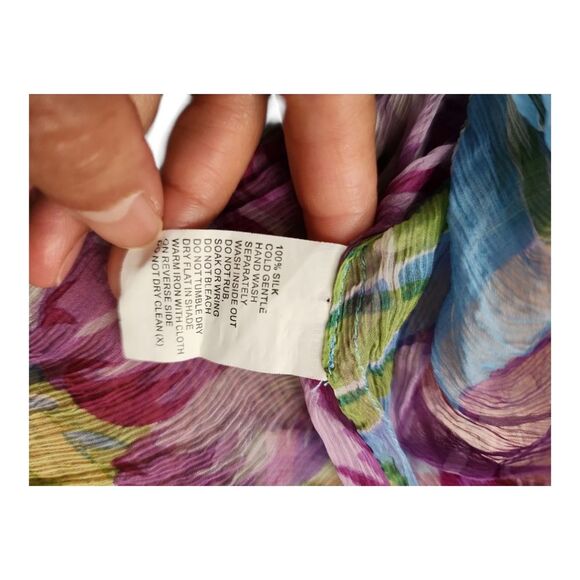 Queenspark Coverup 100% Silk Rhinestones Sz (12) US 8 Stretchy Quiet Luxury Sun - Picture 3 of 10